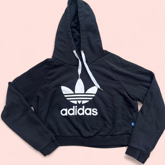 Black Adidas cropped hoodie - Picture 1 of 4